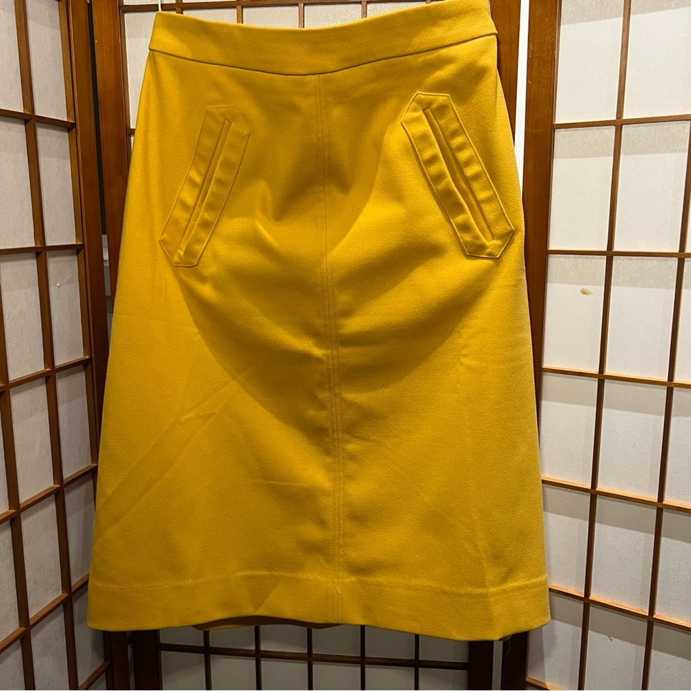 Pink Martini Mustard Gold A Line Structured Skirt w/ Pockets M NWT